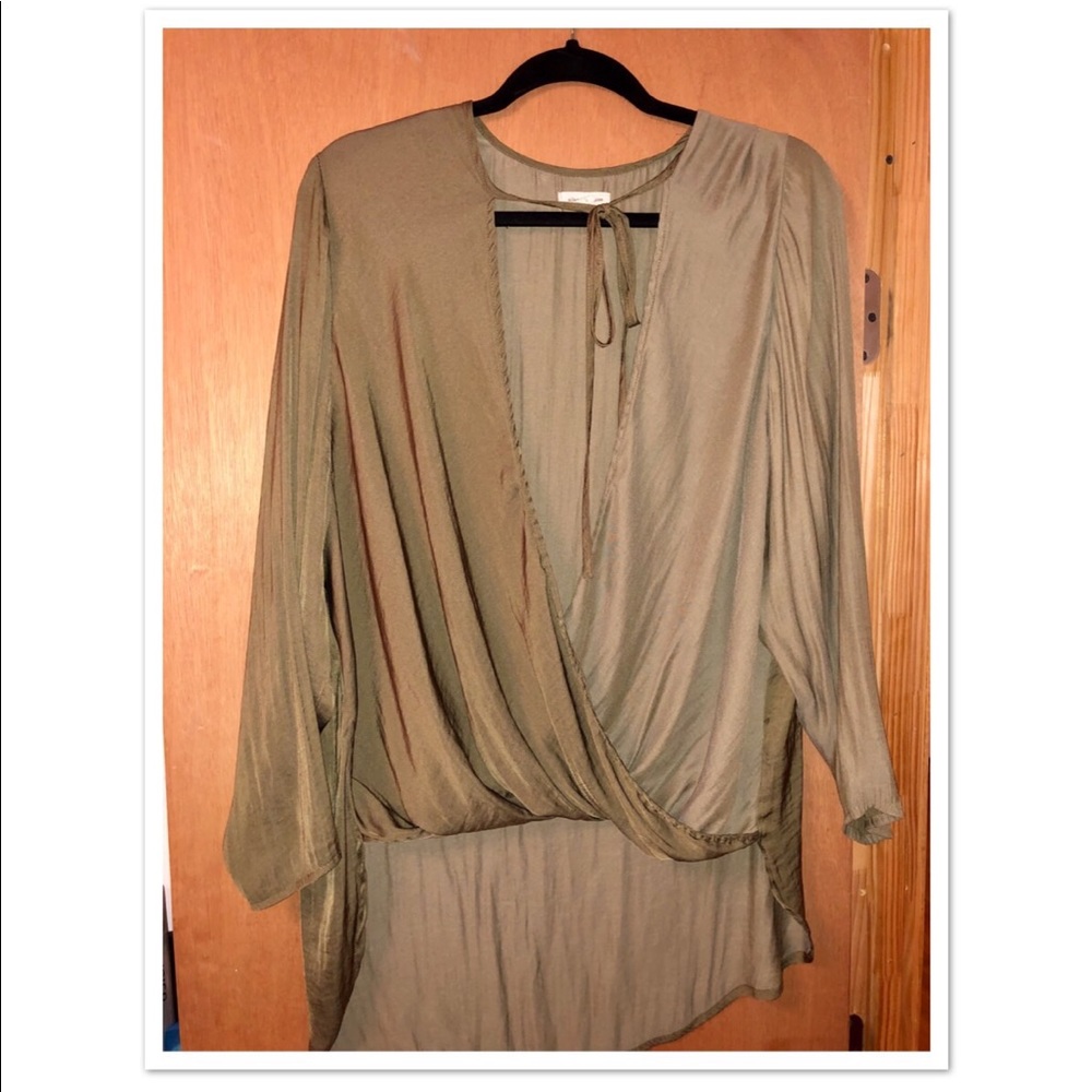 Army Green Urban Outfitters blouse